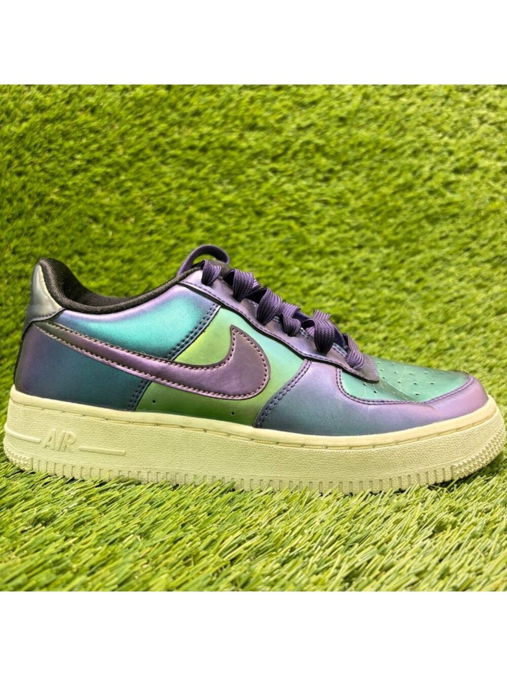 Nike Air Force 1 Low Purple Neptune Green Girls Size 4.5Y Athletic Shoes Sneaker